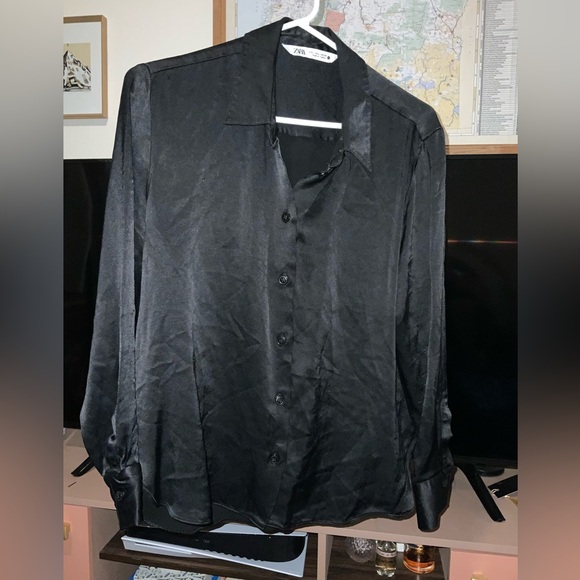 ZARA women’s satin button down - Picture 4 of 6